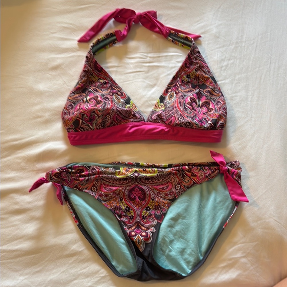 Athleta bikini Swimsuit - Pink and Grey